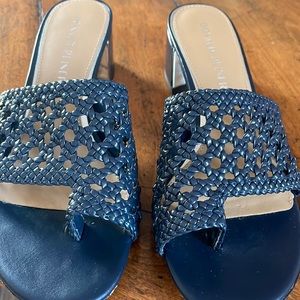 Donald Pliner navy leather sandal